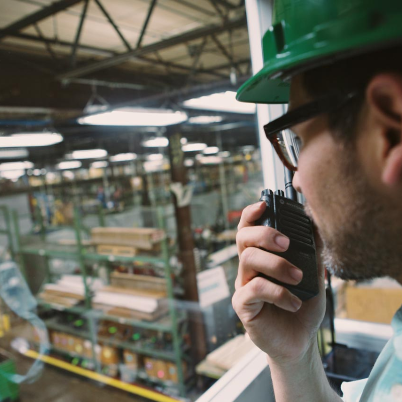 Man using the Motorola DP3441e