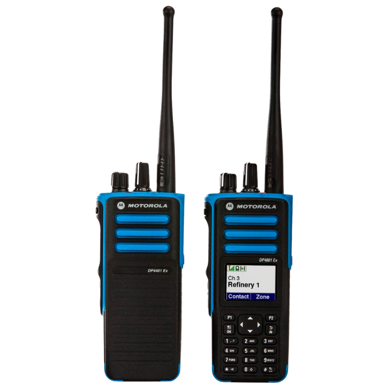 Motorola DP4401Ex and DP4801Ex next to each other