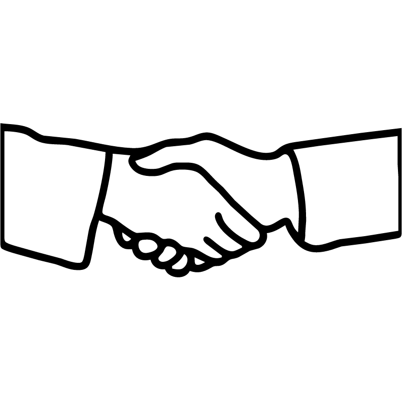 Two arms giving a hand shake