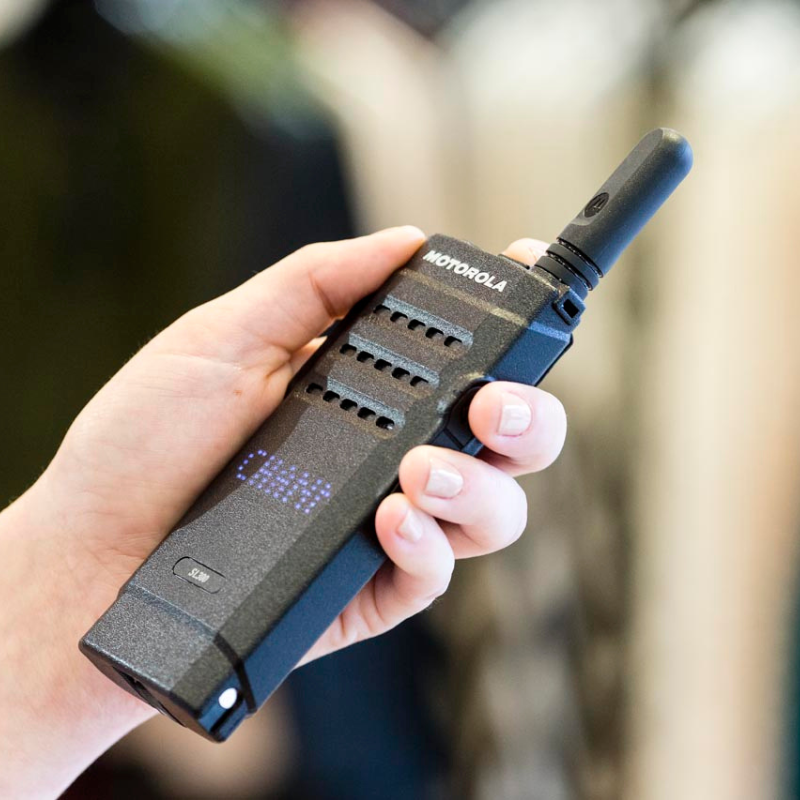 Person using the Motorola SL1600