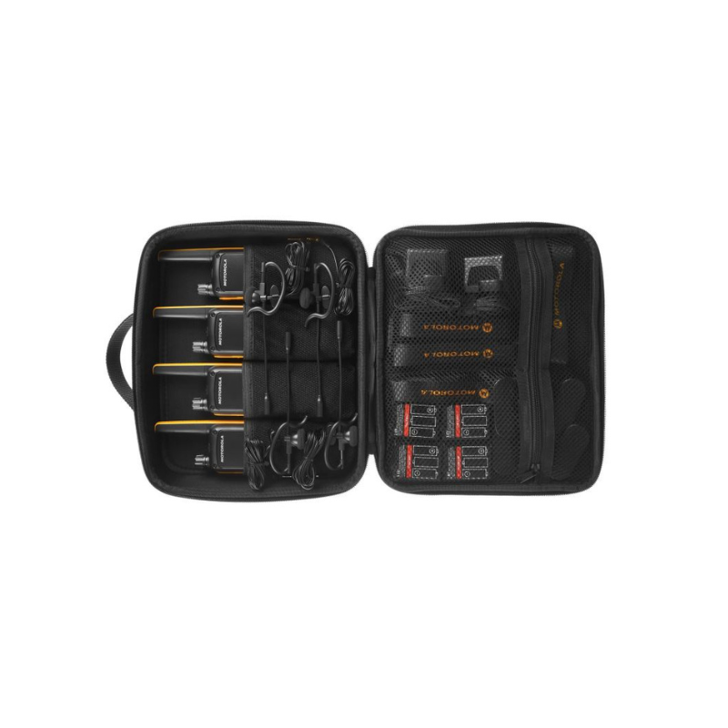 4 Walkie Talkie Motorola T82 With Chargers Batteries And