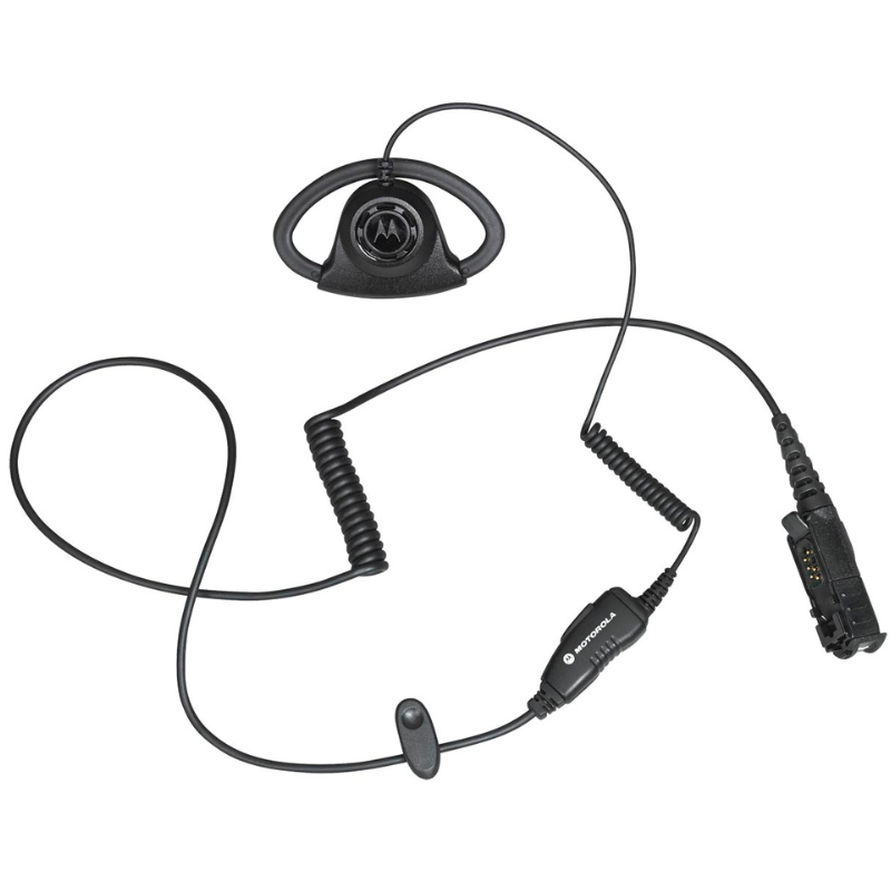 Motorola PMLN6757A Adjustable D-Shape Earpiece with Inline Microphone and PTT.