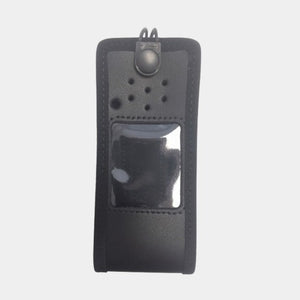 Economy Range Soft Leather Case with D-Rings and Sprung Belt Clip, Motorola DP4600/e series.