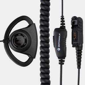 Motorola PMLN6757A Adjustable D-Shape Earpiece with Inline Microphone and PTT.