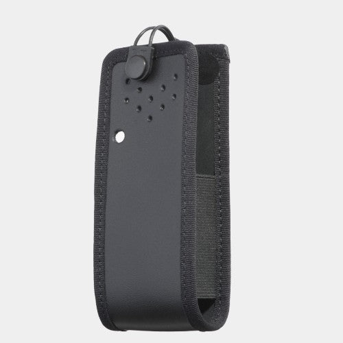 Economy Range Soft Leather Case with D-Rings and Spring Belt Clip, Motorola DP4400/e Series.